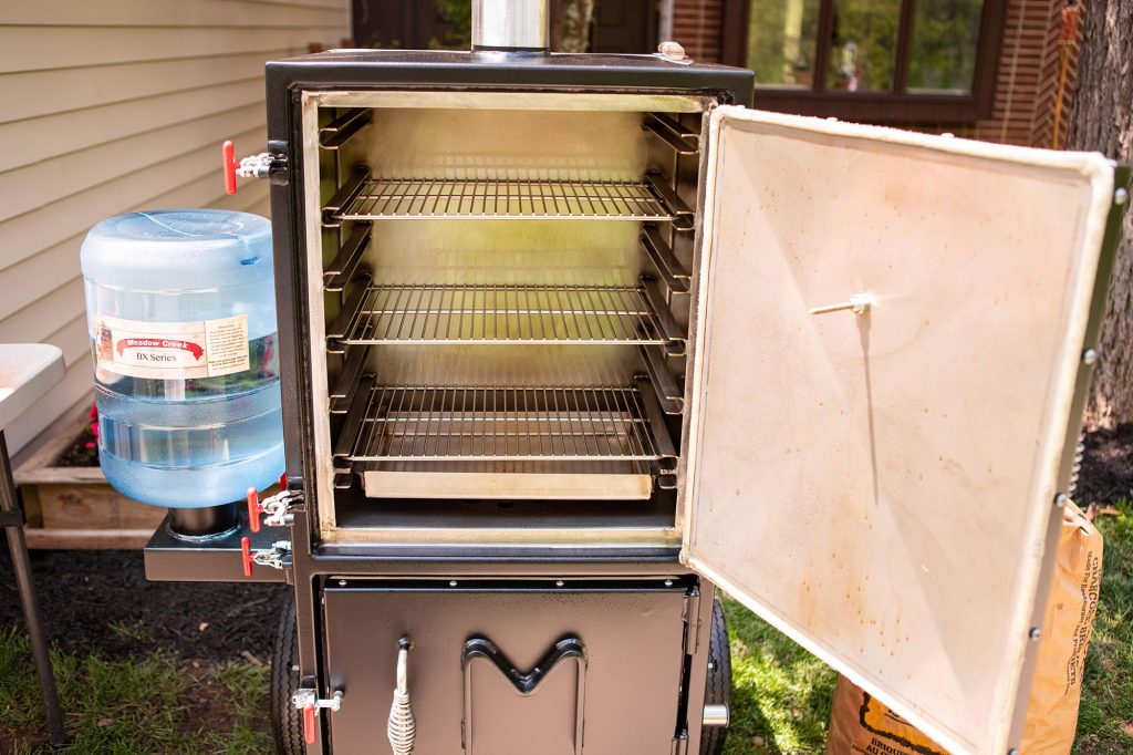 Meadow Creek BX25 Box Smoker with 3 T304 Food-Grade Stainless Steel Grates Breaking in the Meadow Creek BX25 Box Smoker