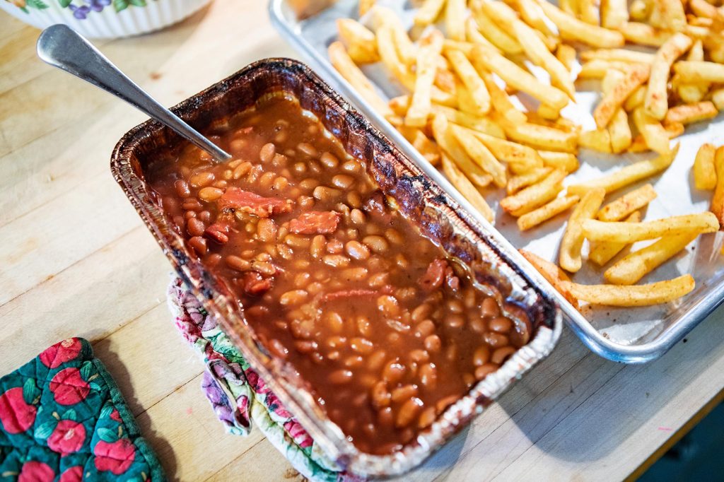 Beans and Fries Breaking in the Meadow Creek BX25 Box Smoker