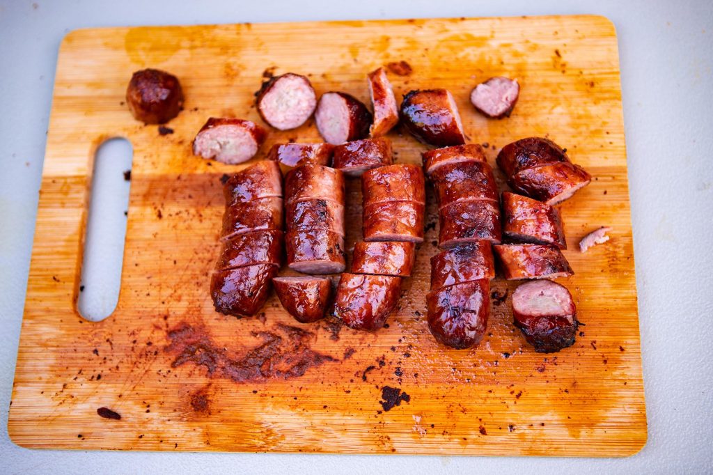 Smoked Sausage Breaking in the Meadow Creek BX25 Box Smoker