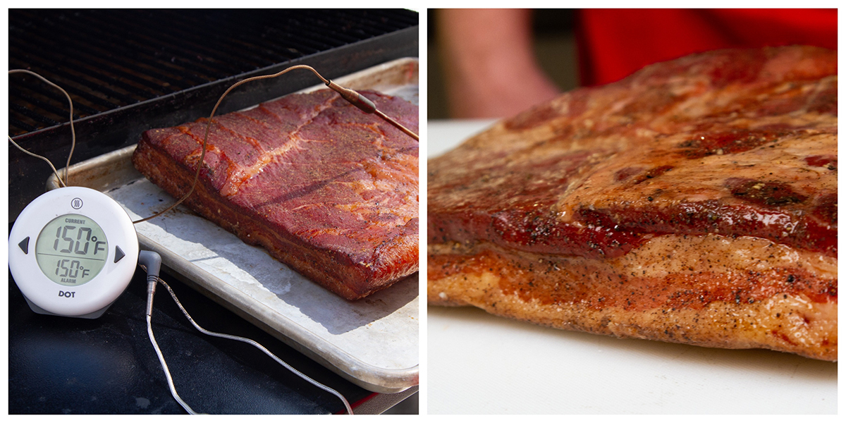 Smoked Pork Belly How to Cure and Smoke Bacon with Thermoworks DOT Thermometer