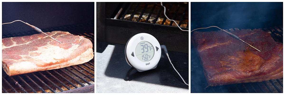 Smoking Pork Belly How to Cure and Smoke Bacon with Thermoworks DOT Thermometer