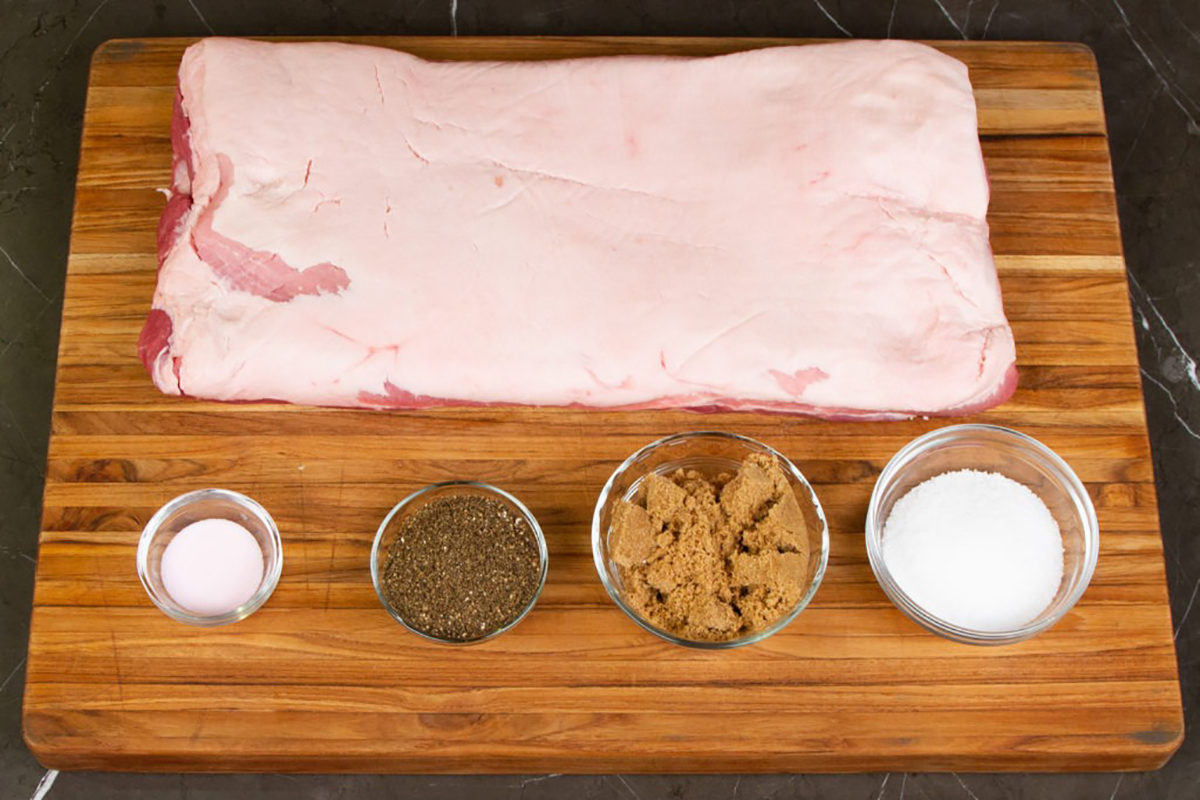 Curing Bacon Ingredients How to Cure and Smoke Bacon with Thermoworks DOT Thermometer