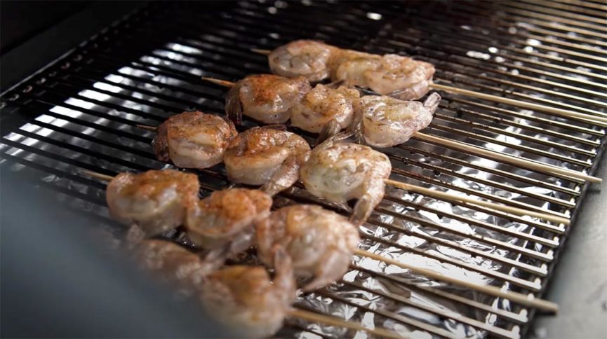 Shrimp Skewers on the Grill Jim Elser’s Spicy Shrimp Skewers on the Green Mountain Grill