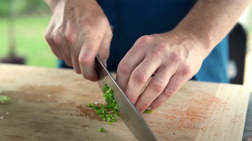Finely-Chopped Jalapenos Jim Elser’s Spicy Shrimp Skewers on the Green Mountain Grill