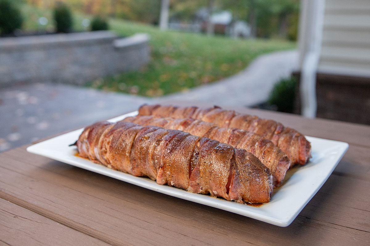 Bacon-Wrapped Tenderloins Bacon-Wrapped Apple-Stuffed Tenderloin on the Big Green Egg
