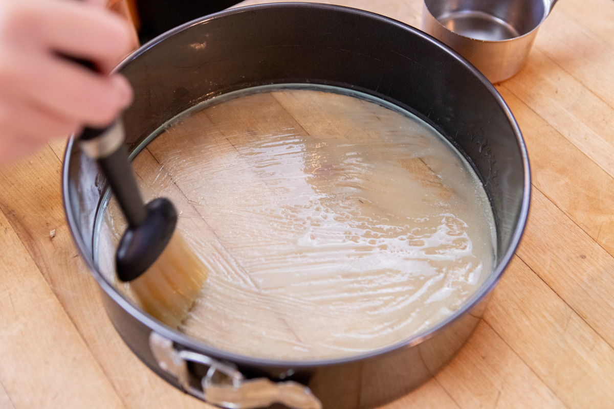 Prepping the Crust Pumpkin Cheesecake Recipe on the Big Green Egg