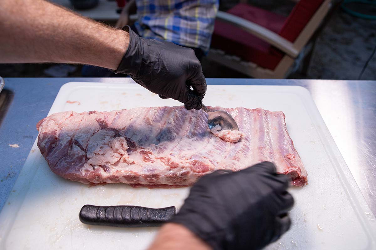 Scraping Fat on Ribs Scraping Fat on Ribs