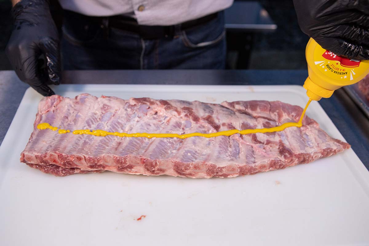 Mustard on Meat Side of Ribs Mustard on Meat Side of Ribs