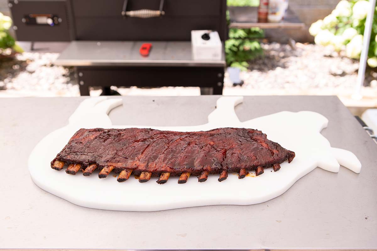 Smoked Pork Ribs Ready to Slice Smoked Pork Ribs Ready to Slice
