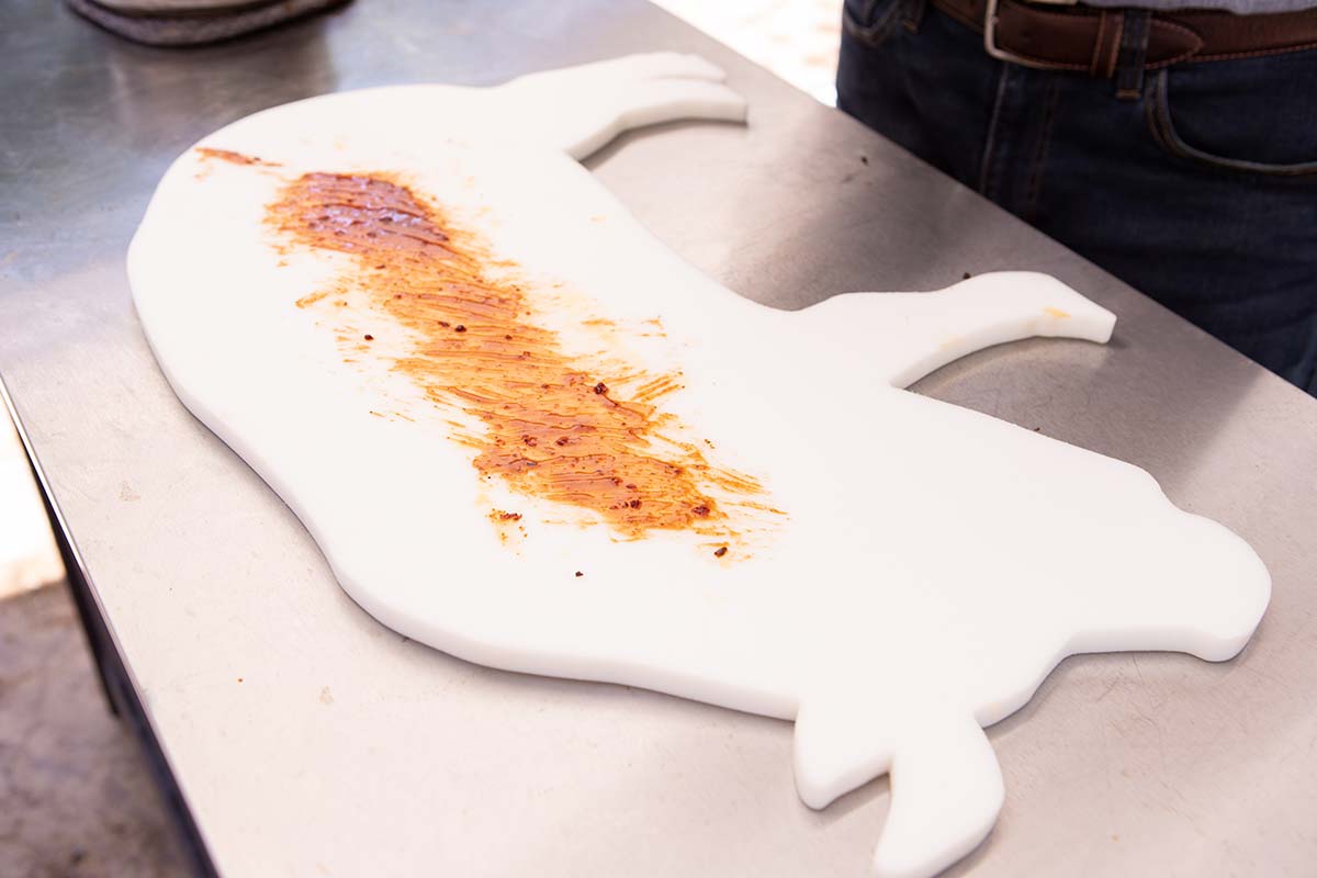 Sauce on Cutting Board Sauce on Cutting Board