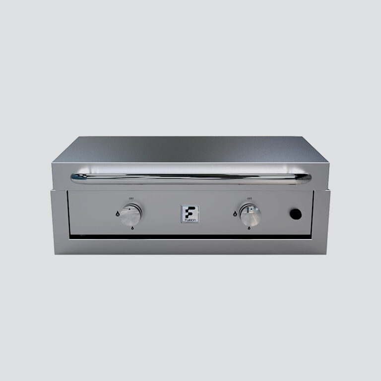 Fusion GFE75 Double-Burner Gas Griddle With Stainless Steel Lid on Insulating Liner