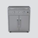 Fusion GFE75 Double-Burner Gas Griddle With Stainless Steel Lid and Trim Kit on a Portable Cart