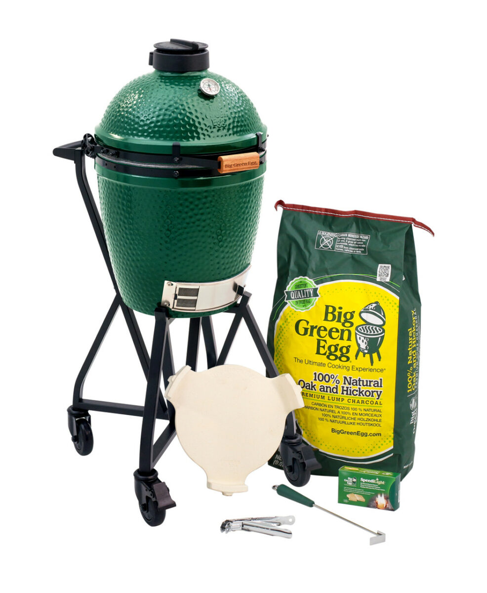 Medium Big Green Egg in an intEGGrated Nest+Handler Package Meadow