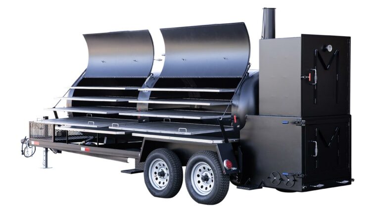 Meadow Creek TS1000 BBQ Smoker Trailer With Optional Stainless Steel Exterior Shelves