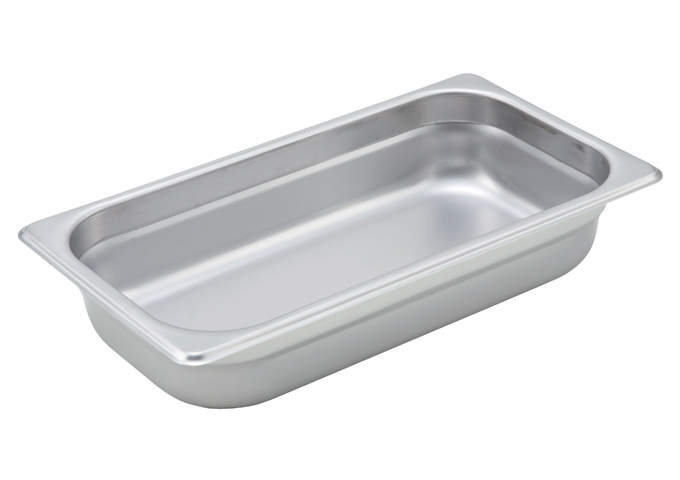 Winco Third-Size 2" Stainless Steel Steam Pan