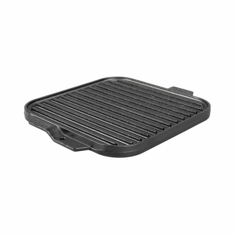 Reversible Cast Iron Grill Griddle Pan Ribbed/Flat Hamburger Stove Top Fry  Black