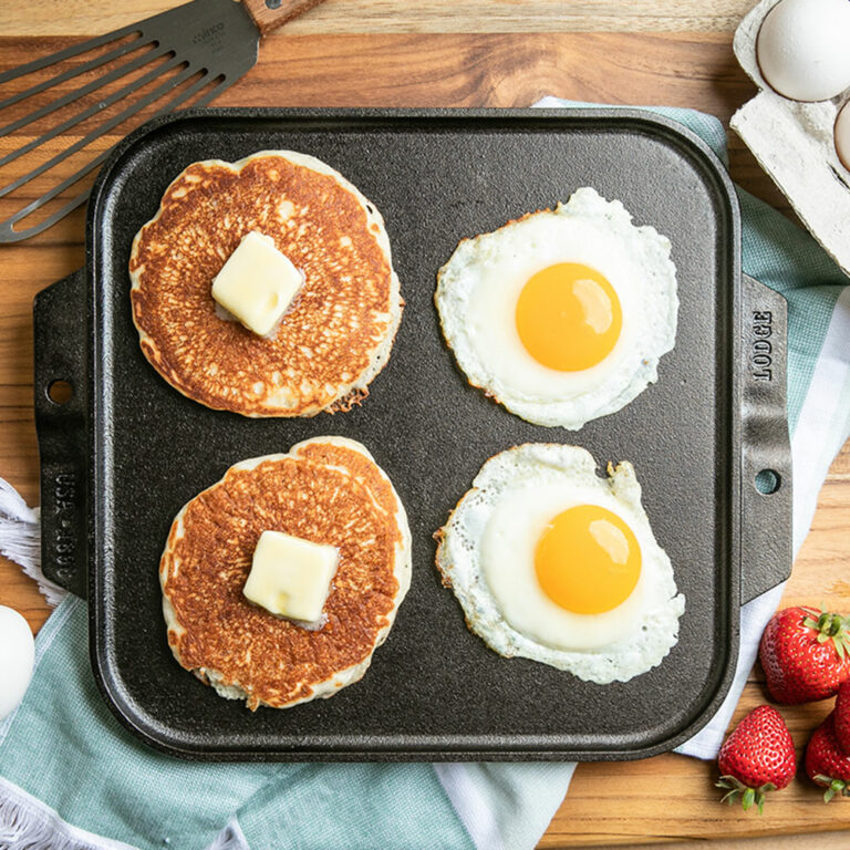 Reversible Cast Iron Grill Griddle Pan Ribbed/Flat Hamburger Stove Top Fry  Black