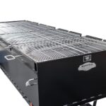 Double-Sided Pivoting Stainless Steel Grates on BBQ144 Chicken Cooker Trailer