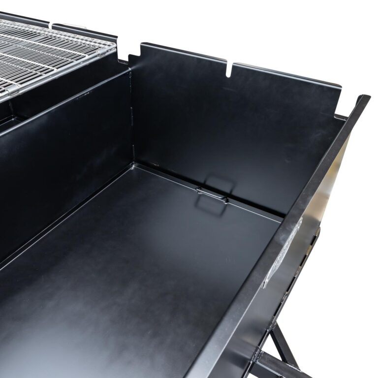 Charcoal Pan in BBQ144 Chicken Cooker Trailer