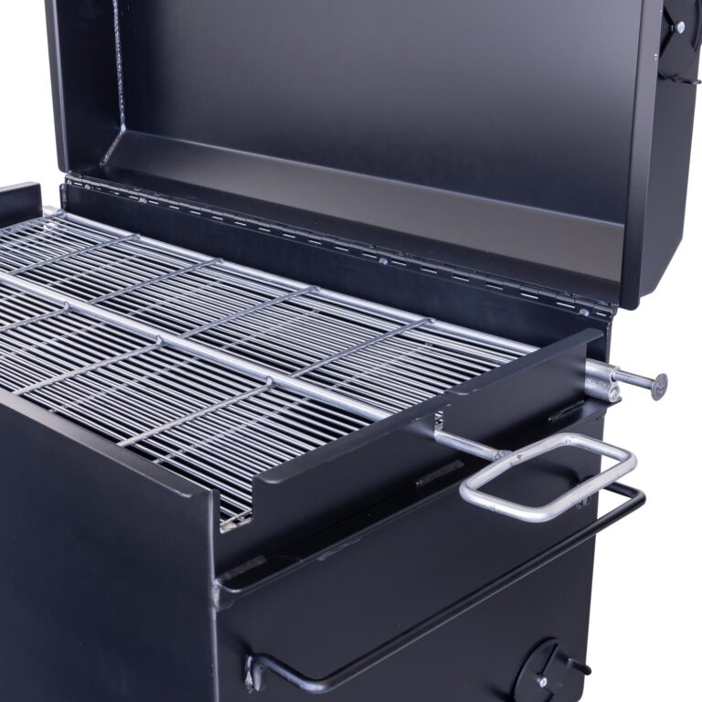Pivoting Double Sided Stainless Steel Grate on BBQ42 Chicken Coo