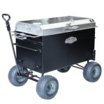 Meadow Creek BBQ42 Chicken Cooker With Optional Stainless Steel Lid, Wagon Chassis, and Charcoal Pullout
