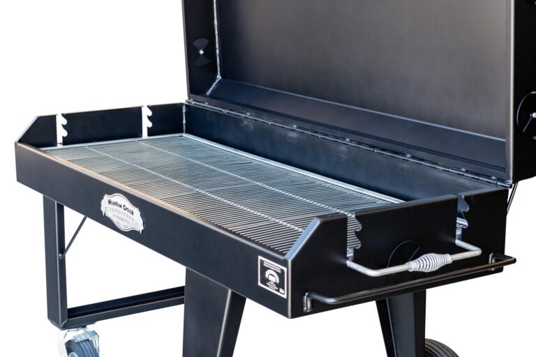 Height Adjustable Stainless Steel Grate on Meadow Creek BBQ60 Flat Top Grill