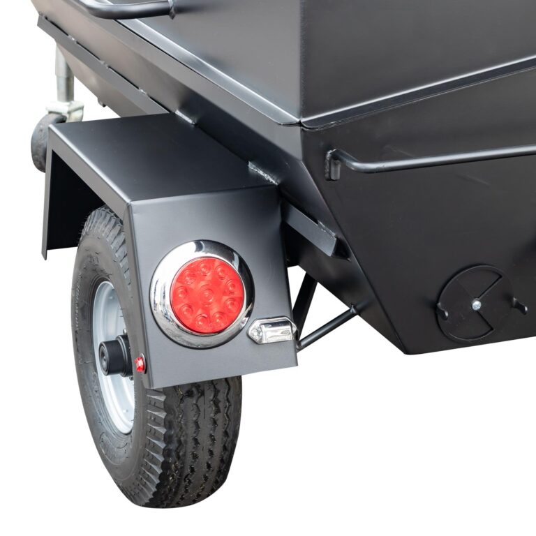 Wheel and Fender on Meadow Creek PR60T Pig Roaster Trailer