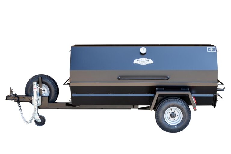 Meadow Creek PR72T Pig Roaster Trailer With Optional Spare Tire Mounted and Charcoal Pullout