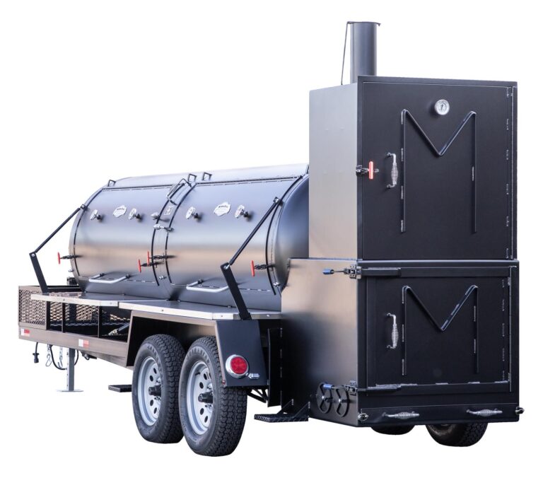 Meadow Creek TS1000 Tank Smoker With Optional Stainless Steel Exterior Shelves and Probe Ports