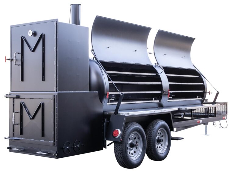 Meadow Creek TS1000 Tank Smoker With Optional Stainless Steel Exterior Shelves and Probe Ports