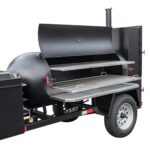 Meadow Creek TS250 Tank Smoker With Optional BBQ42 With Charcoal Pullout and Stainless Steel Exterior Shelves