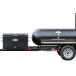 Meadow Creek TS250 Tank Smoker With Optional BBQ42 With Charcoal Pullout and Stainless Steel Exterior Shelves