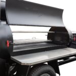 Sliding Stainless Steel Grates on TS250 Tank Smoker With Optional BBQ42 and Stainless Steel Exterior Shelves