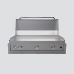 Fusion GFE105 Three-Burner Gas Griddle With Stainless Steel Lid on Insulating Liner