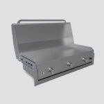 Fusion GFE105 Three-Burner Gas Griddle With Stainless Steel Lid on Insulating Liner