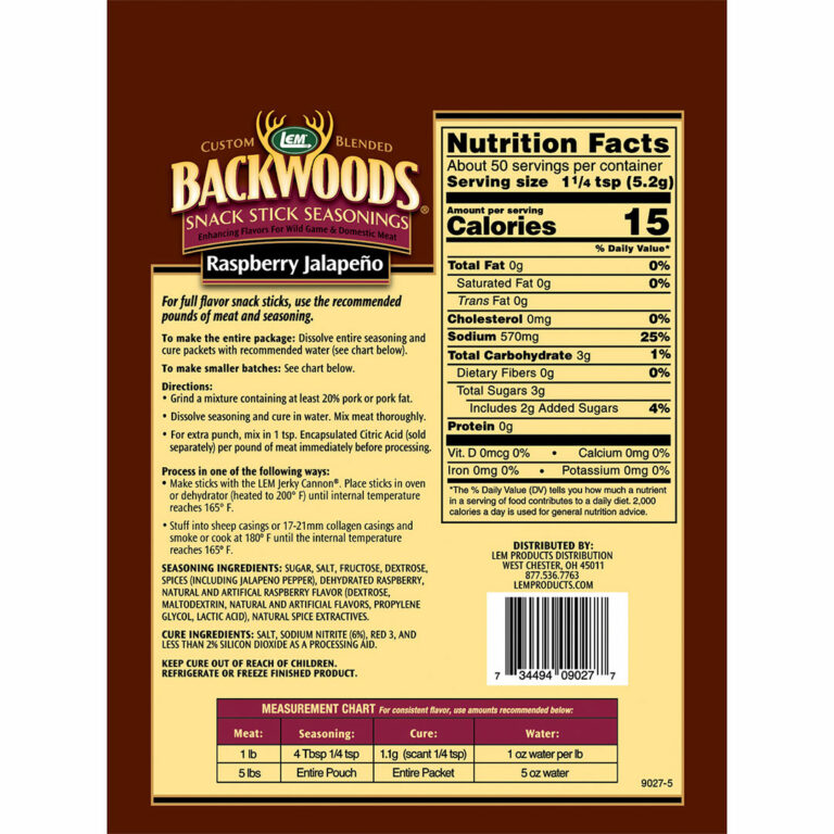 Backwoods Raspberry Jalapeño Snack Stick Seasoning