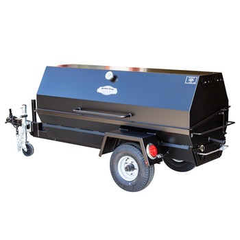 Meadow Creek PR72T Pig Roaster Trailer With Optional Spare Tire Mounted and Charcoal Pullout