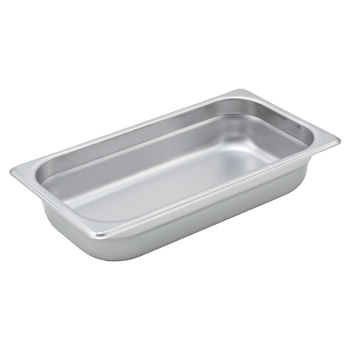 Winco Third-Size 2" Stainless Steel Steam Pan